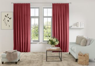 Home affaire Vorhang Parry, Kräuselband (2 St), blickdicht, Polyester, 2-er Set, blickdicht, monochrom, basic, einfarbig, Bestseller