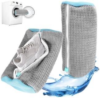 BlingBin Wäschenetz 2 Stück schuhwaschbeutel waschmaschine Multi Schutz schuhbeutel,(1 Paar, 2-St, 2* Schuh-Waschbeutel), Wiederverwendbar,Reißfest & Hakendesign,Einfache Schuhreinigung