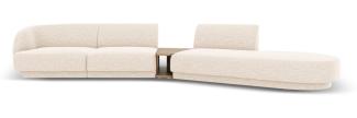 Micadoni Modulares Sofa Miley 4-Sitzer mit 1 Armlehne Rechts Chenille Helles Beige