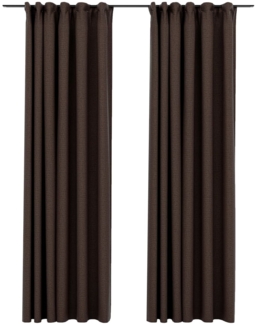 vidaXL Verdunkelungsvorhänge Haken Leinenoptik 2 Stk. Taupe 140x245 cm 321206