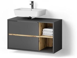 Livinity® Waschbeckenunterschrank Vomano, Anthrazit/Artisan-Eiche, 100 x 60 cm