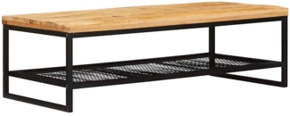 vidaXL Couchtisch Braun und Schwarz 110 x 55 x 35 cm Massivholz Mango 4104608