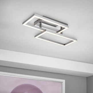 MeLiTec LED Deckenleuchte D127, LED fest integriert, warmweiß, aus Metall, schwenkbare Rahmen, warmweiß, eckig, moderne Deckenlampe