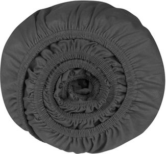 Schiesser 'Flexi' Spannbettlaken mit Gummizug, Jersey / Elasthan, Anthrazit, 90x200 cm