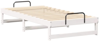 vidaXL Bettrahmen Weiß 75 x 190 cm Massives Kiefernholz 873155