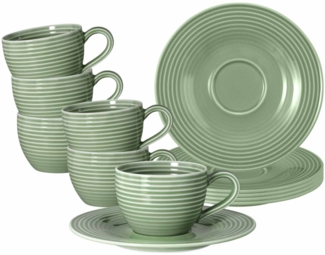 Seltmann Weiden Beat Color Glaze Espressotassen mit Untertassen 6er Set Salbeigrün