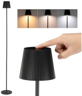 WILGOON LED Tischleuchte LED Tischlampe mit Touch-Funktion Dimmbare LED Stehleuchte Innen Außen, LED fest integriert, Kaltweiß, Naturweiß, Warmweiß, IP54 spritzwassergeschützt,Höhe 130 cm,8000mAh Wiederaufladbar Akku