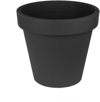 BigDean XL Blumentopf Ø 50 cm aus Kunststoff - Anthrazit - Pflanztopf Containertopf Übertopf Pflanzkübel rund - Drainage-Möglichkeit