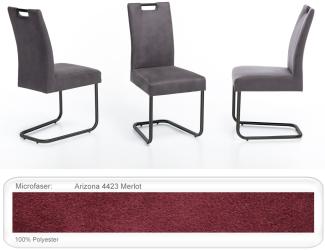4x Schwingstuhl Kato Griff Gestell schwarz Esszimmerstuhl Küchenstuhl Arizona 4423 Merlot