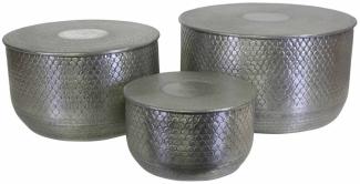 Orientalischer Beistelltisch Alava Silber 3 er Set