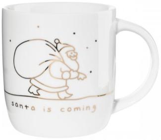 ASA Selection linia Henkelbecher Santa Is Coming, Kaffeetasse, Becher, Kaffee Tasse, Tee, Fine Bone China, Weiß Glänzend, 350 ml, 18065414