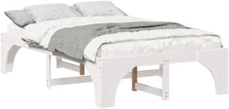 vidaXL Bettrahmen Weiß 120 x 190 cm Massives Kiefernholz 872999
