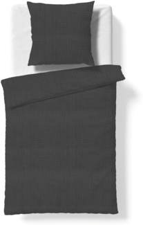 Fleuresse Musselin Bettwäsche 155x220 Faro grau anthrazit uni 614446-9064