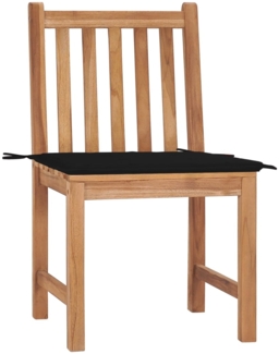 vidaXL Gartenstühle 2 Stk. mit Kissen Massivholz Teak 3062923