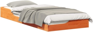 vidaXL Bettrahmen Wachsbraun 90 x 220 cm Massives Kiefernholz 873414