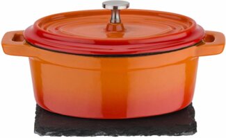 GSW Serviertopf Shadow, oval, Inkl. Schieferplatte, Gusseisen (1-tlg), Induktion, Ø ca. 9,5 cm