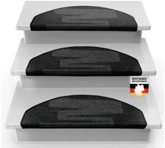 Floordirekt Stufenmatte Via Veneto, Erhältlich in vielen Farben & Größen, Treppenschutz, Halbrund, Höhe: 8,5 mm