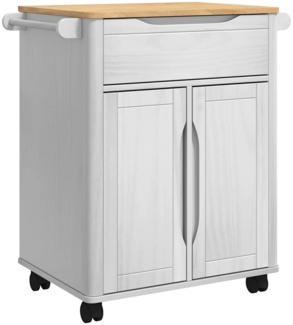 vidaXL Küchentrolley Weiß 72,5 x 45 x 80 cm Massivholz Kiefer 42011250