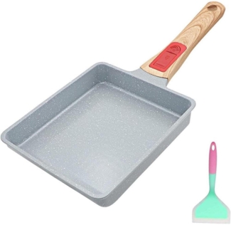 Keramik Tamagoyaki Pfanne Antihaft Japanische Omlette Griff Blau 19x16cm