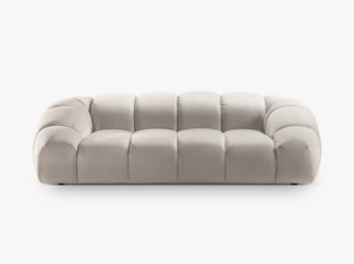 Micadoni Sofa Diana 3-Sitzer Samtstoff Beige