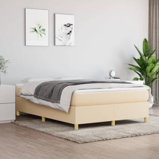 Boxspringbett Creme, Stoff, 140 x 190 cm