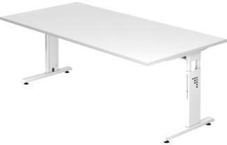 Schreibtisch OS2E C-Fuß 200x100cm Weiß Gestellfarbe: Weiß