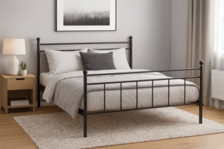 Metallbett "Rubi" 140x200 cm, schwarz