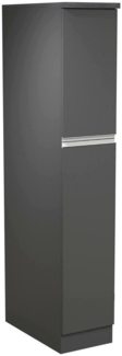 Dmora Küchenschrank Atrax, Mehrzweckschrank, Küchenzeile Schrank, Multifunktionales Kühlregal, 100 % Made in Italy, 30 x 60 x 165 cm, Anthrazit und Schiefer