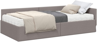 vidaXL Eckbettgestell mit Matratze Sonstiges 2 pcs Taupe Stoff 3393610