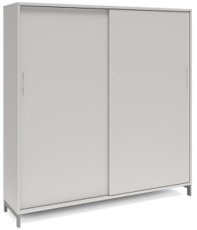 Büroschrank DNA 1600x1660 mm Lichtgrau/Alu-Grau Schiebetür 4A4