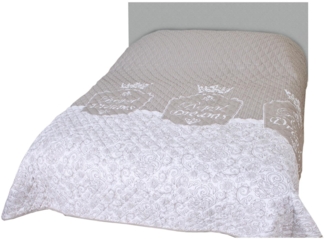 Tages-Decke XXL (220x240 cm) mit wattierter Zwischenlage, in verschiedenen gesteppten Patchwork Designs, Überwurf Steppbett (Design: Royal Dreams)