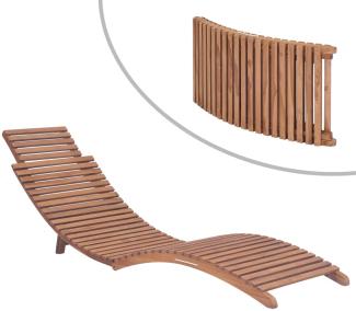 vidaXL Sonnenliege Klappbar Massivholz Teak 44666