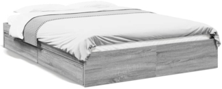 vidaXL Bettgestell mit Schubladen Grau Sonoma 160x200 cm Holzwerkstoff 3280648