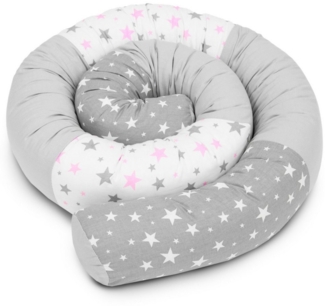 Amilian Nestchenschlange Bettschlange 210cm - Seitenschläferkissen - Nestschlangen, (Schlafkissen - Seitenschläferkissen - Randschutz), Nestchen - Bettumrandung als Kopfschutz - Kantenschutz für Babybett