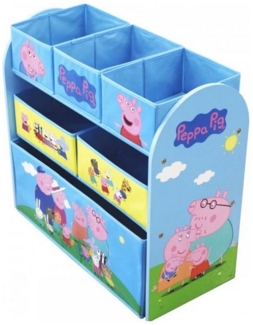 HTI-Living Kinderregal Aufbewahrungsregal 3 Etagen Peppa Pig, Stück 1-tlg, Spielzeugkiste 6 Stoffboxen