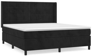 Boxspringbett mit Matratze Schwarz 180x200 cm Samt