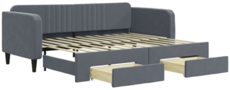 vidaXL Tagesbett Ausziehbar mit Schubladen Dunkelgrau 90x200 cm Samt 3197112