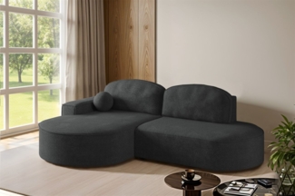 Ecksofa Schlafsofa Sofa GIRONA Stoff Arena Schwarz Ottomane Links