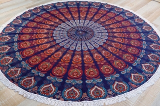 Guru-Shop Tagesdecke Rundes indisches Mandala Tuch, Boho Tagesdecke,..