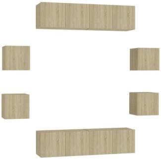vidaXL 8-tlg. TV-Schrank-Set Sonoma-Eiche Spanplatte [3078961]