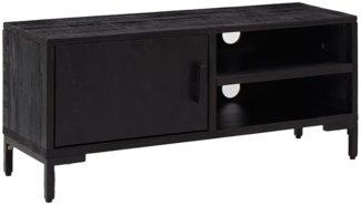 vidaXL TV-Schrank Schwarz 90x30x40 cm Massivholz Kiefer 349916