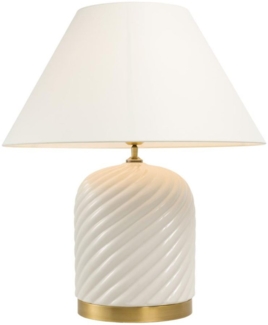 Casa Padrino Tischleuchte Weiß 26 x H. 66 cm - Luxus Tischlampe