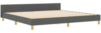 vidaXL Bettgestell mit Kopfteil Dunkelgrau 200 x 200 cm Stoff 3344831