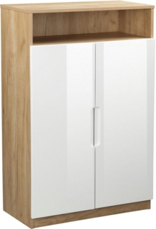 andas Aktenschrank Lund mit Griffmulden & Hochglanzfronten, Aktenordnerhöhe, Breite 70 cm