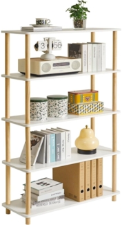 IBUYKE 5-Tier Holz Bücherregal freistehend Aufbewahrungsorganizer Wohnzimmer