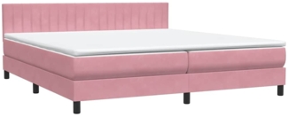 vidaXL Boxspringbett mit Matratze Rosa 180x220 cm Samt 3316466