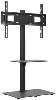 vidaXL TV-Eckständer mit 2 Ablagen für 32-65 Zoll Schwarz 379566