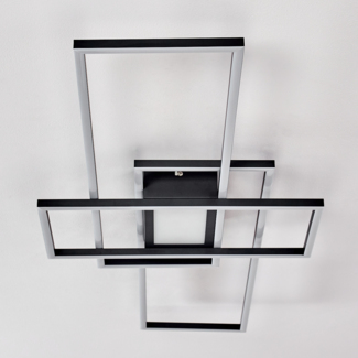 hofstein Deckenleuchte »Cermes« dimmbare Deckenlampe aus Metall in Schwarz, 3000 Kelvin, 6500 Lumen, moderne Leuchte, dimmbar über beiliegende Fernbedienung