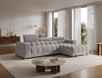 MOEBLO Ecksofa Neviro, Robuste Verarbeitung, verstellbare Kopfstützen und integrierter Bettkasten für maximalen Komfort und Funktionalität, Eckcouch Wohnlandschaft Sofa mit Ottomane Eckgarnitur Polsterecke, (BxHxT):285x72-93x181 cm