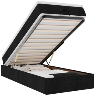 vidaXL Ottoman-Bett mit Matratze Schwarz 80x200 cm Stoff 3311066